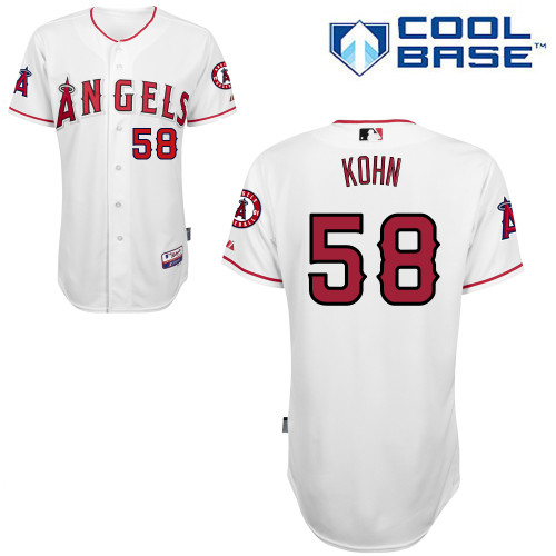 Michael Kohn #58 MLB Jersey-Los Angeles Angels of Anaheim Men's Authentic Home White Cool Base Baseball Jersey